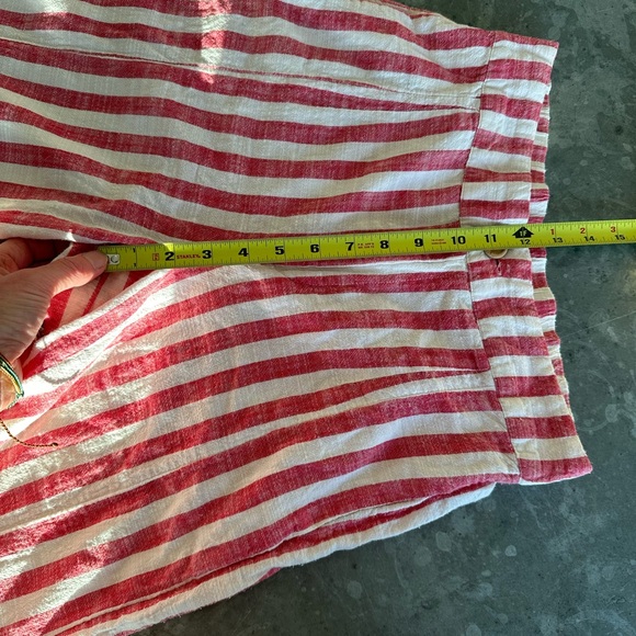 SOLD- UO Red & White Striped Gauze Cotton Split Leg Pants Size S - Picture 6 of 7